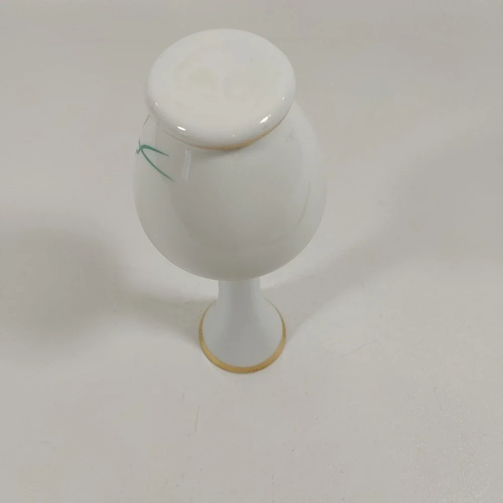 Enesco Japan Hand Painted Glass Bud Vase‎ with Roses Violets Leaves Vintage